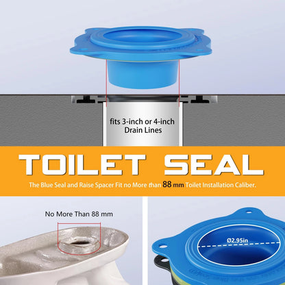 Wax Ring Kit for Toilet Installation - Elastic Rebound Wax-Free Gasket, Blue