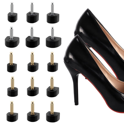 15 Pairs High Heel Replacement Tips, Black Repair Caps, 15