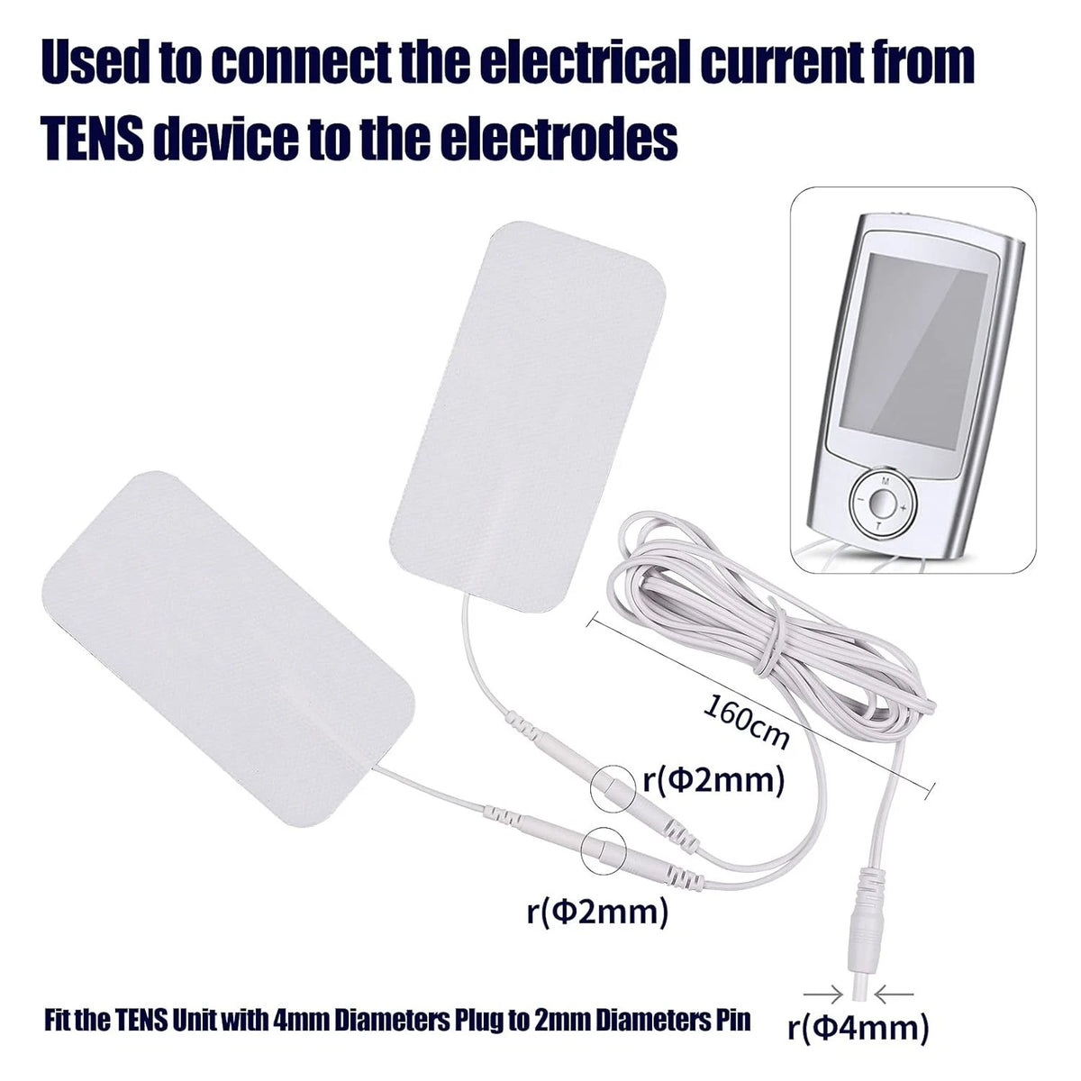 2 Count TENS Wires Pin Electrode for Unit 2 (Pack of 1)