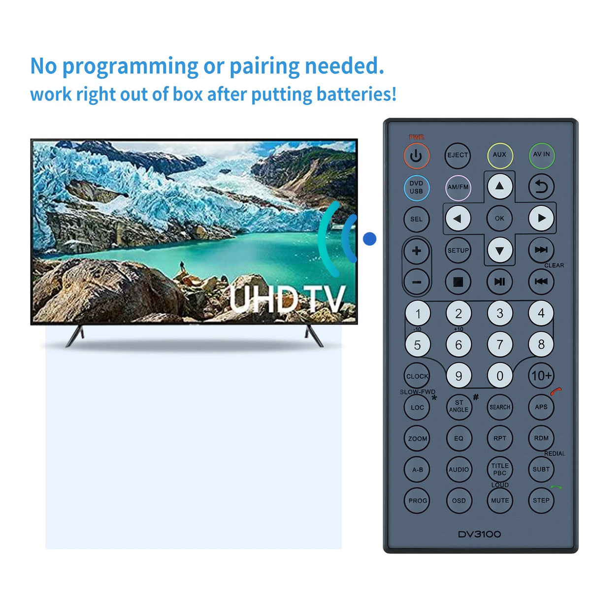 Replacement Remote Control For Furrion Entertainment System DV3100 DV3100-RC