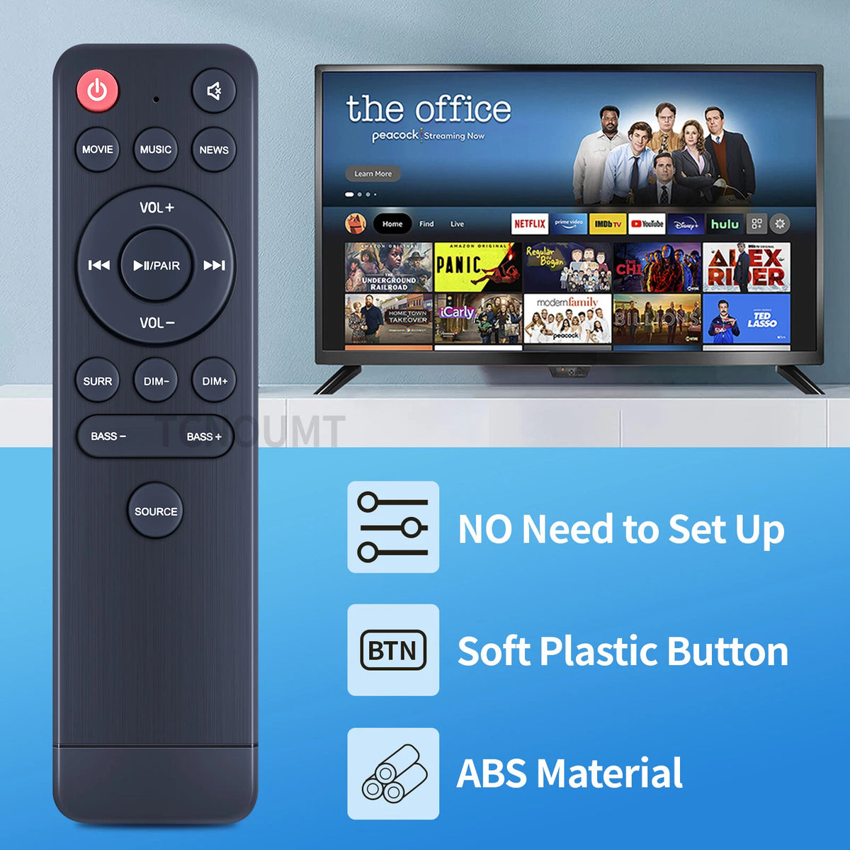 EN214C1H Remote Control For Hisense HS214 2.1 Channel Sound Bar