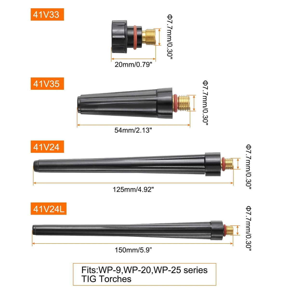 HARFINGTON 10pcs TIG Back Cap 41V24L 41V24 41V35 41V33 Fit Welding Torch...