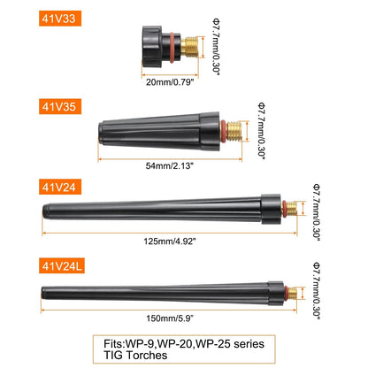 HARFINGTON 10pcs TIG Back Cap 41V24L 41V24 41V35 41V33 Fit Welding Torch...