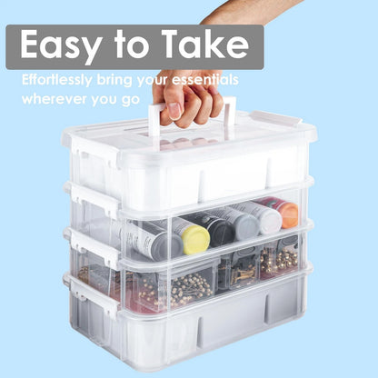 CraftGenes Craft Organizers and Storage, 10QT 4-Layer Durable Large, White