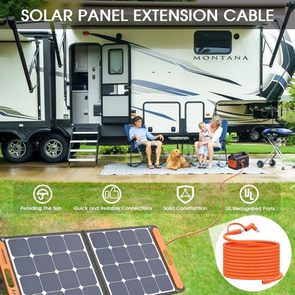Solar Panel Extension Cable Compatible with Jackery 35FT, Orange