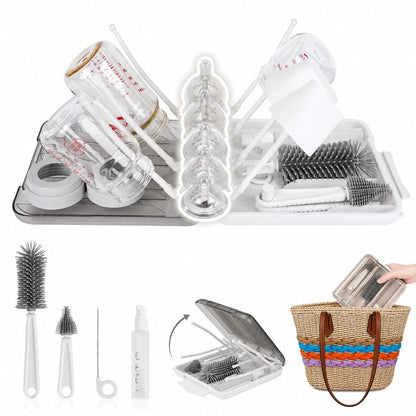 Travel Bottle Cleaner Kit, 6-in-1 Baby 7.4 x 1.8 x 7.8 inches, White