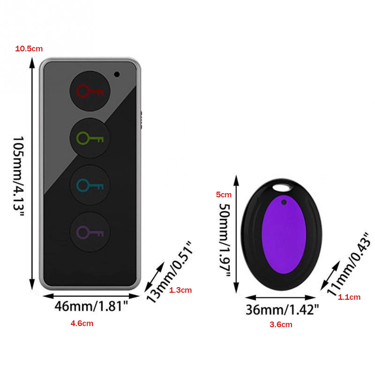 1 Pcs  Remote Wireless Key Finder Electronic Receiver Locator 4 in1 Alarm
