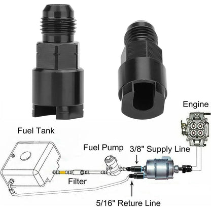 2pcs 6AN Male to 3/8"& 5/16" Hardline Tube Fuel Line Fitting Compression Adapter