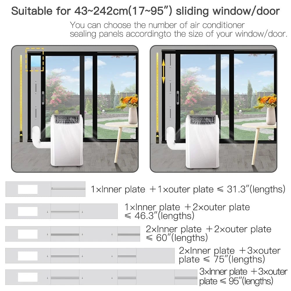 Gulrear 95"Sliding Max Height 95" with Φ 5.1" Hose+Universal Coupler, White