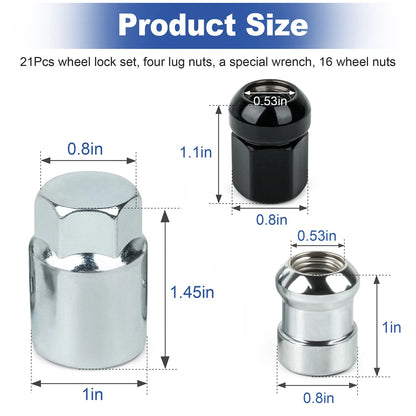 21Pcs Wheel Lock Set For Honda CR-V 2007-2025 08W42-SCV-101