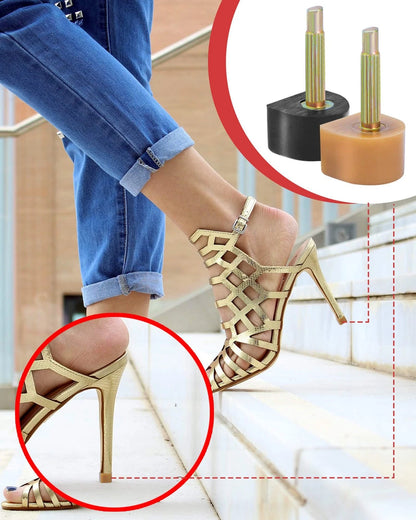 TRIZILLA 24 Pairs High Heel Replacement Tips, 6 sizes, Black Beige