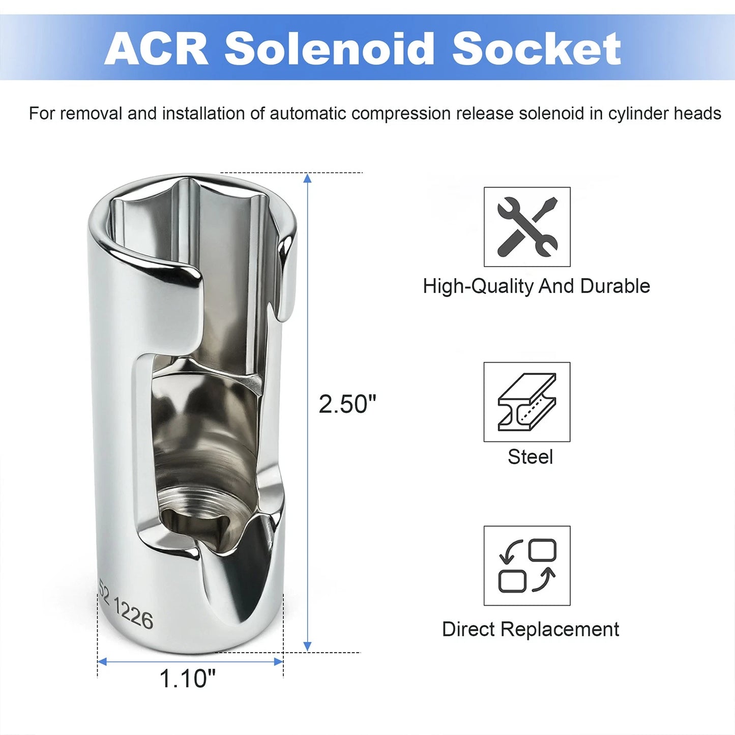 ACR Solenoid Socket Tool For Harley Twin Cam 2007-2017 HD-48498-A
