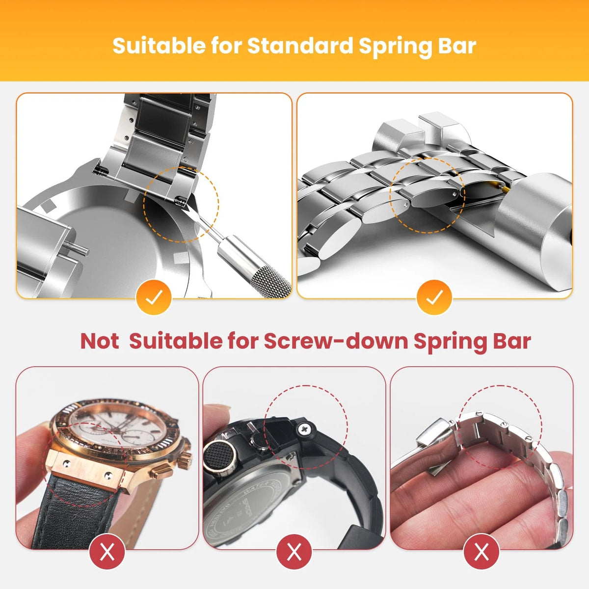 JOREST Watch Link Removal Tool, Band Tool Kit, Repair Kit for Yellow
