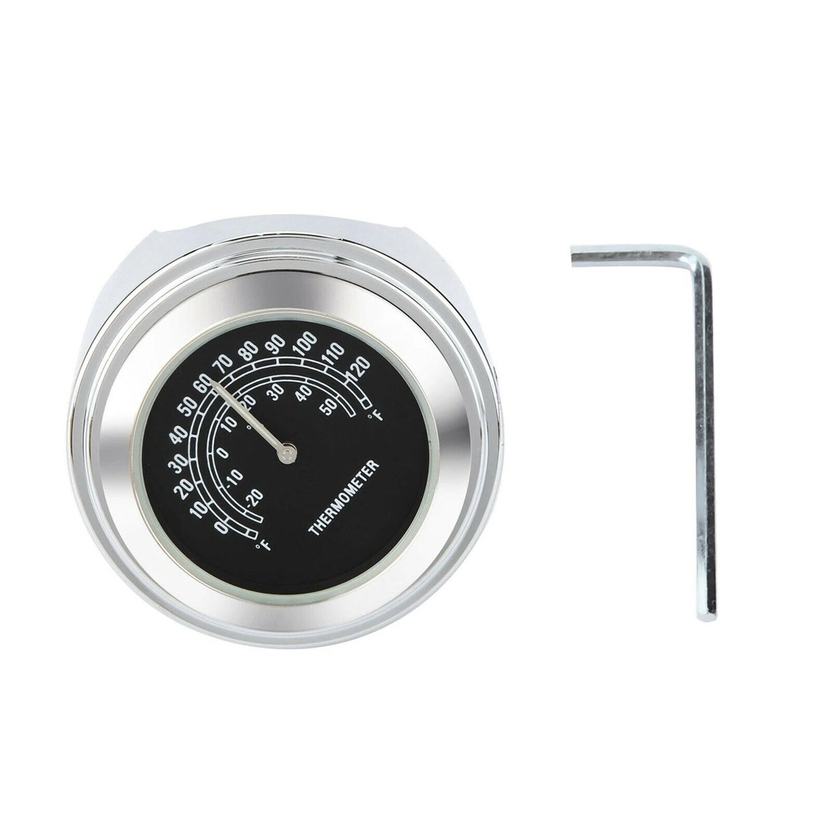 Waterproof Motorcycle Mobike Front Chrome Handlebar Mount Thermometer Luminous