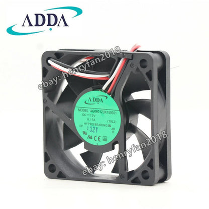 ADDA AG06012UX159301 Axial Fan 12VDC 0.17A 60*60*15MM 3-wire Case Cooling Fan