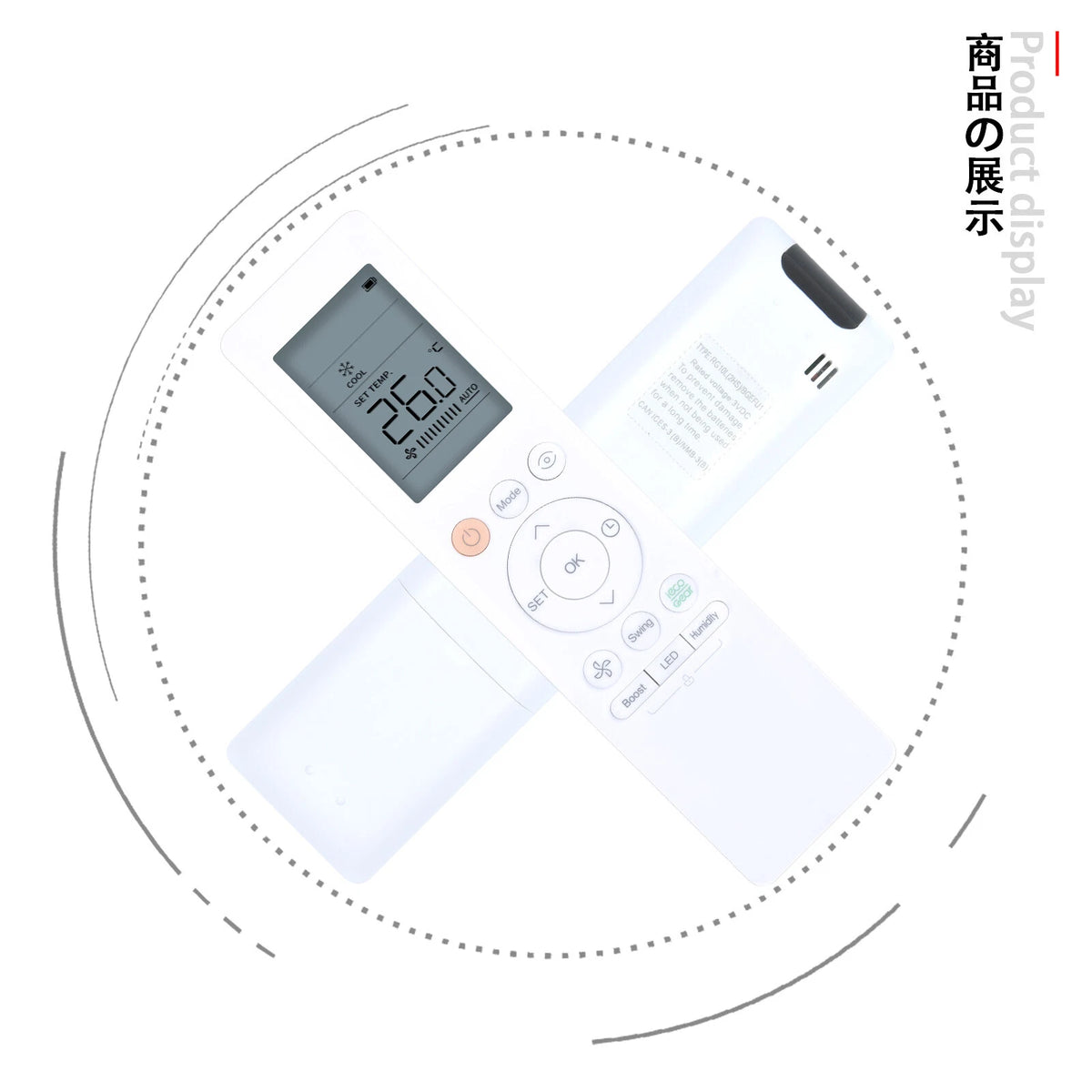 RG10L(2HS)/BGEFU1 Replacement Remote Control For Midea Air Conditioner