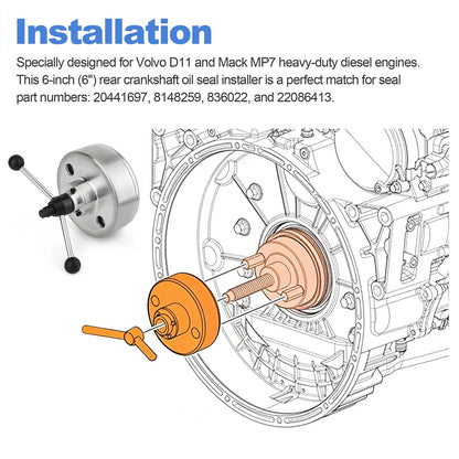 88800561 Alternative for Volvo MP7 D11 Rear Crankshaft Seal Installer Drift Tool