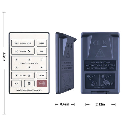 Remote Control For Bose Wave Radio AWR1-2W AWR1-1W AWR113 AWR131