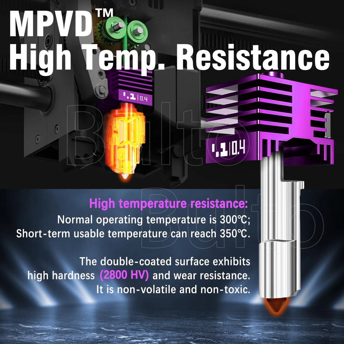 2 Pcs Upgraded 0.4mm A2L/H2D/H2S/H2C/X2D/P2S Hotend with Hotend*2