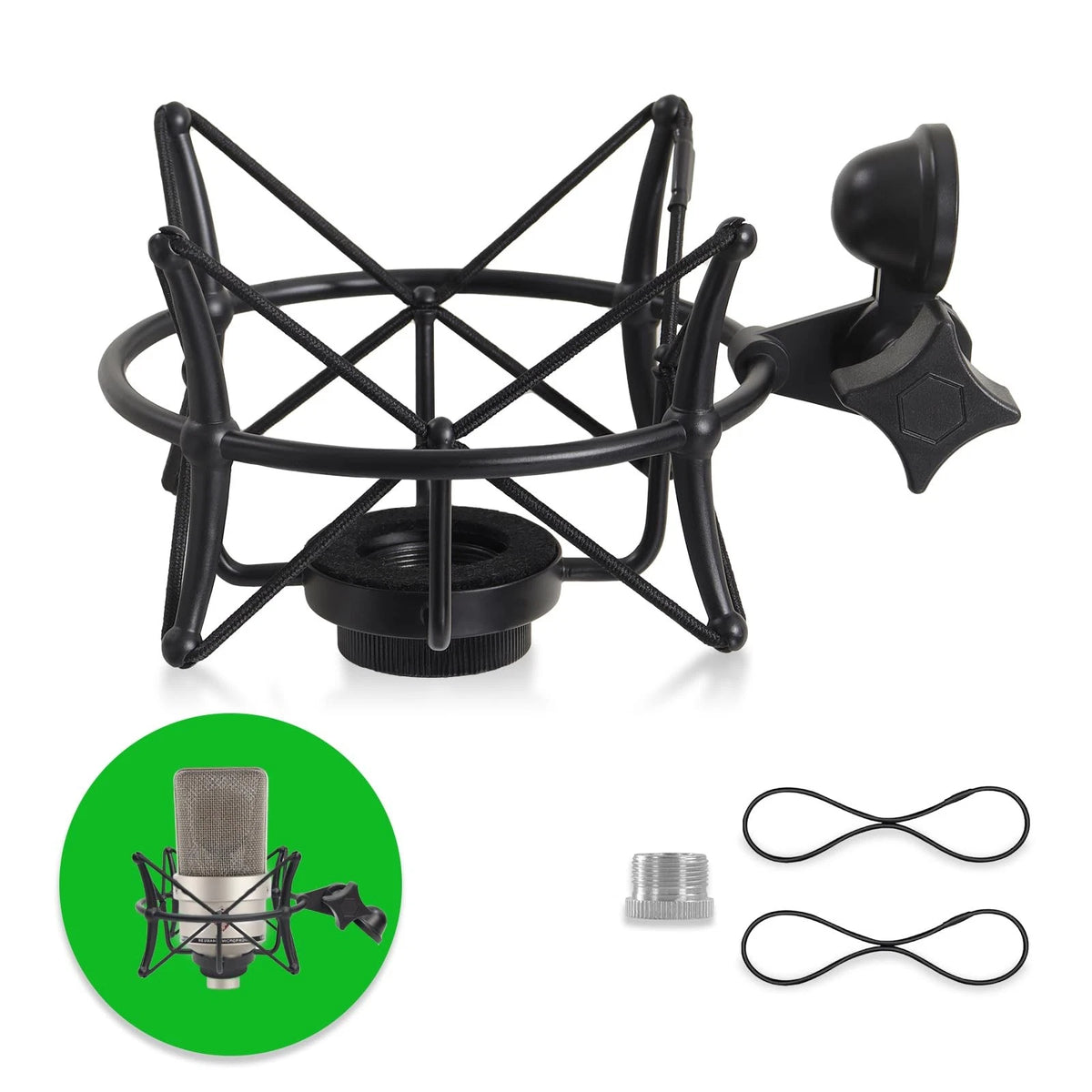 ZibugZag Microphone Shock Mount for Condenser Microphones, Compatible Black