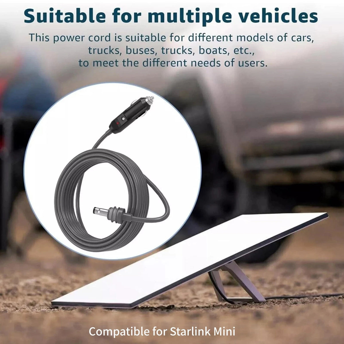 5M For Starlink Mini RV Power Cable Cigarette Lighter 12V 24V Outdoor Grade