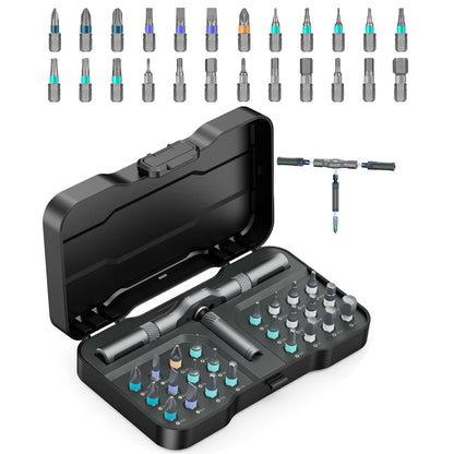 24 in 1 Magnetic Screwdriver Set, Ratchet Mini Precision Tool Kit Grey
