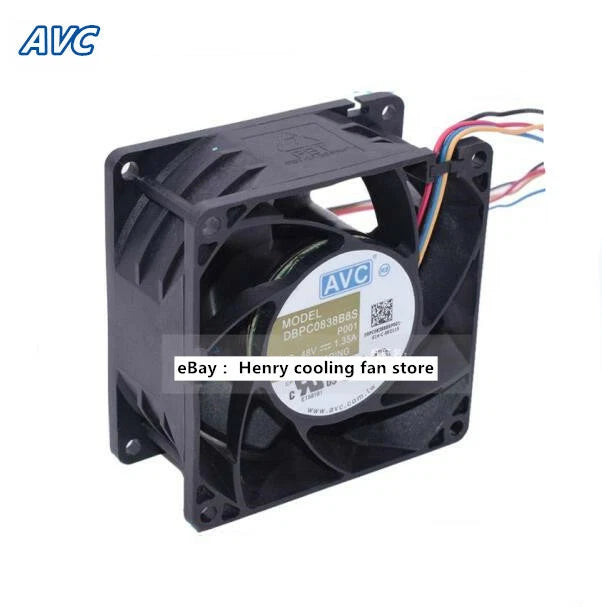 AVC fan DBPC0838B8S DC 48V 1.35A 80*80*38MM 4-wire Server/ CPU Cooling Fan PWM