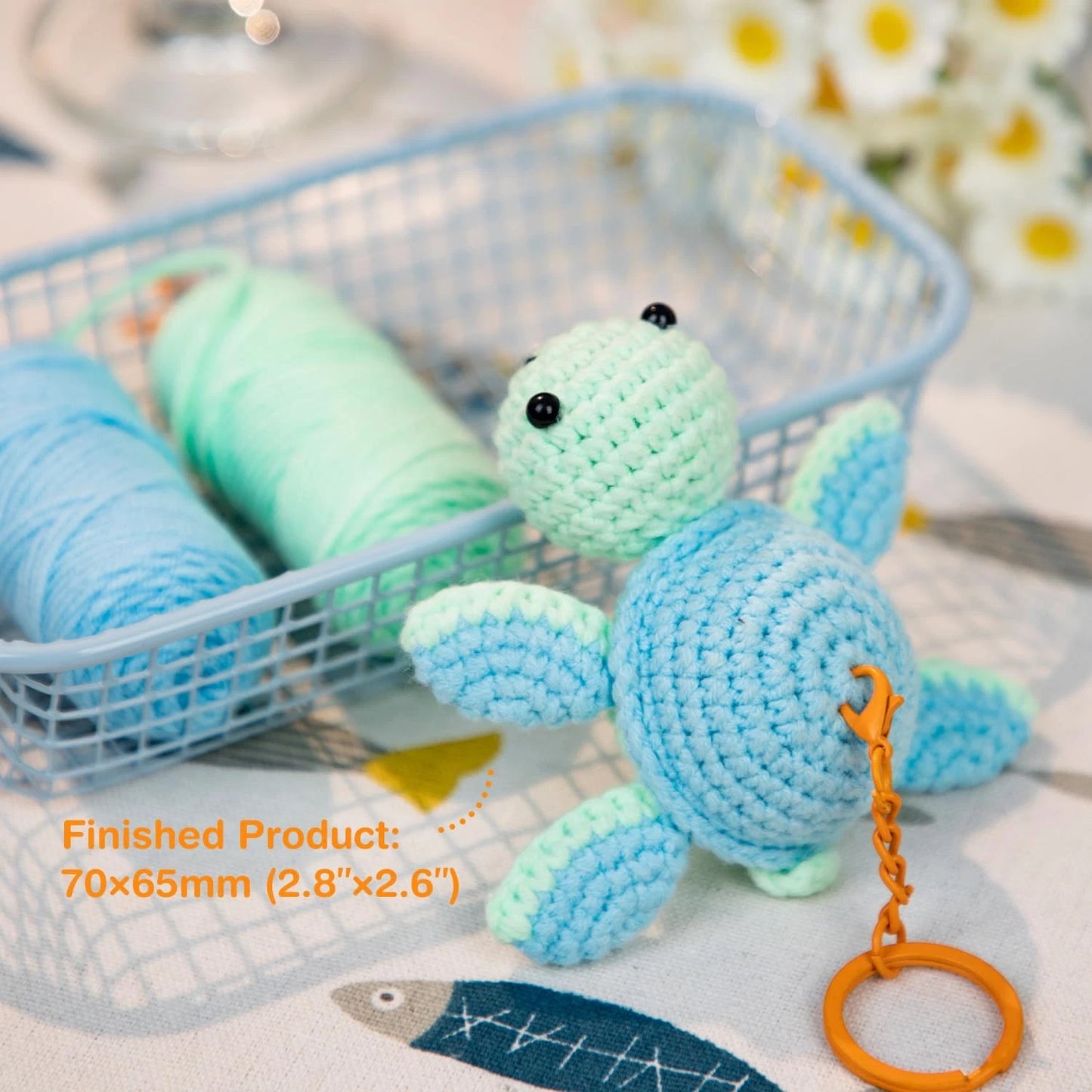 Avenir Crochet Kit for Beginners, Mint Turtle Animal Small,