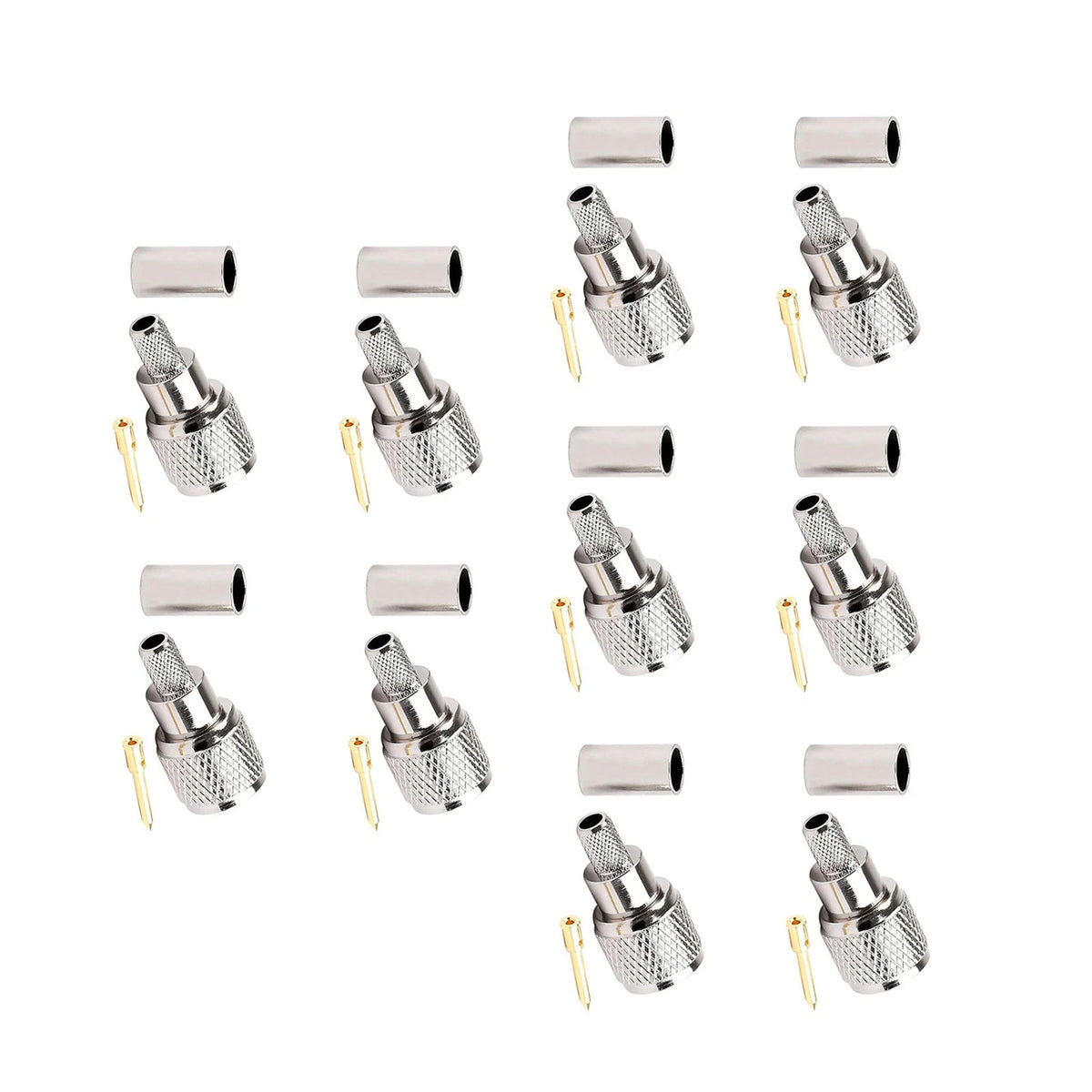 10x Mini-UHF Male Crimps Connector For RG-58/U Cable Radio Antenna Brass
