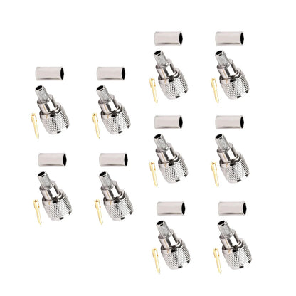 10x Mini-UHF Male Crimps Connector For RG-58/U Cable Radio Antenna Brass