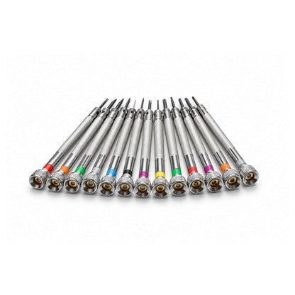 13Pack Metal 0.6-2mm Slotted 1.2-2mm Cross Screwdriver Watchmaker Repair Tool