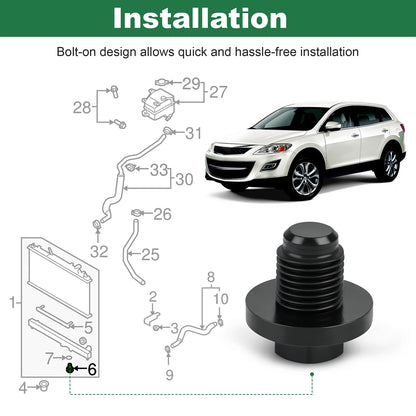 Radiator Drain Cock Plug for Mazda 6 CX-7 CX-9 WL21-15-203 / WL2115203