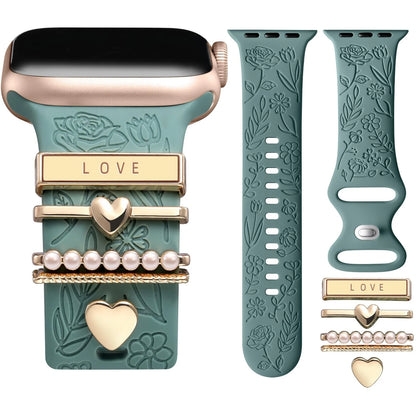 DaQin Flower 38mm/40mm/41mm/42mm(series 11 10), PineGreen Band/RoseGold Love