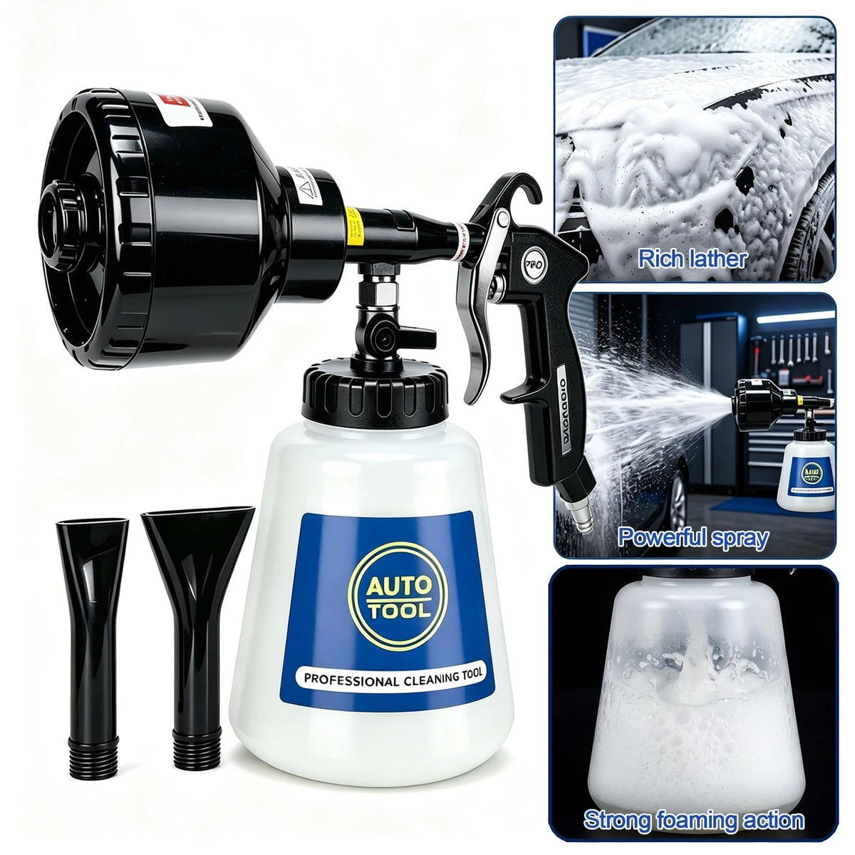 Car Wash Foam Gun,Foam Cannon Kit,Car Cleaning Gun, Black-2