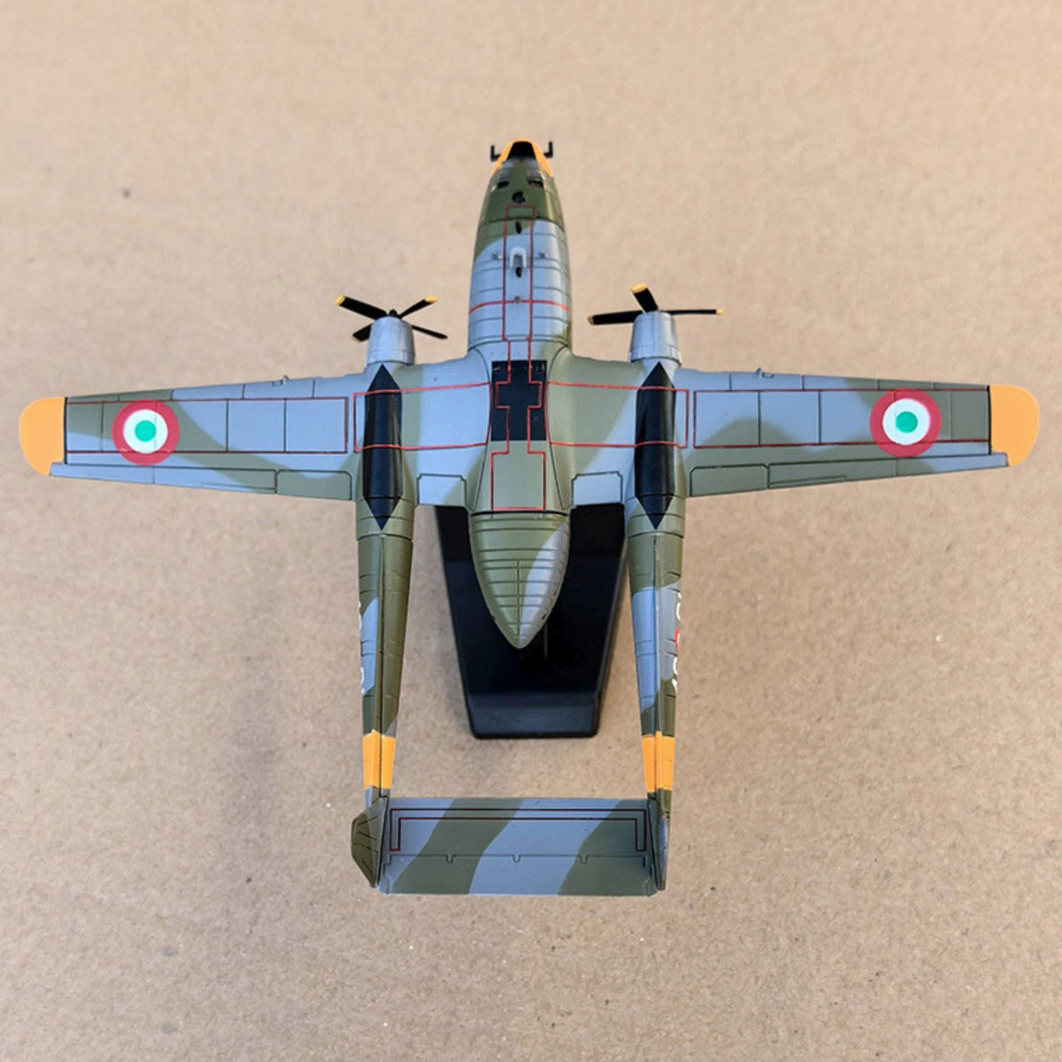 C-119G Flying Boxcar Transport Replica 1:200 Scale US Fairchild Model Stand