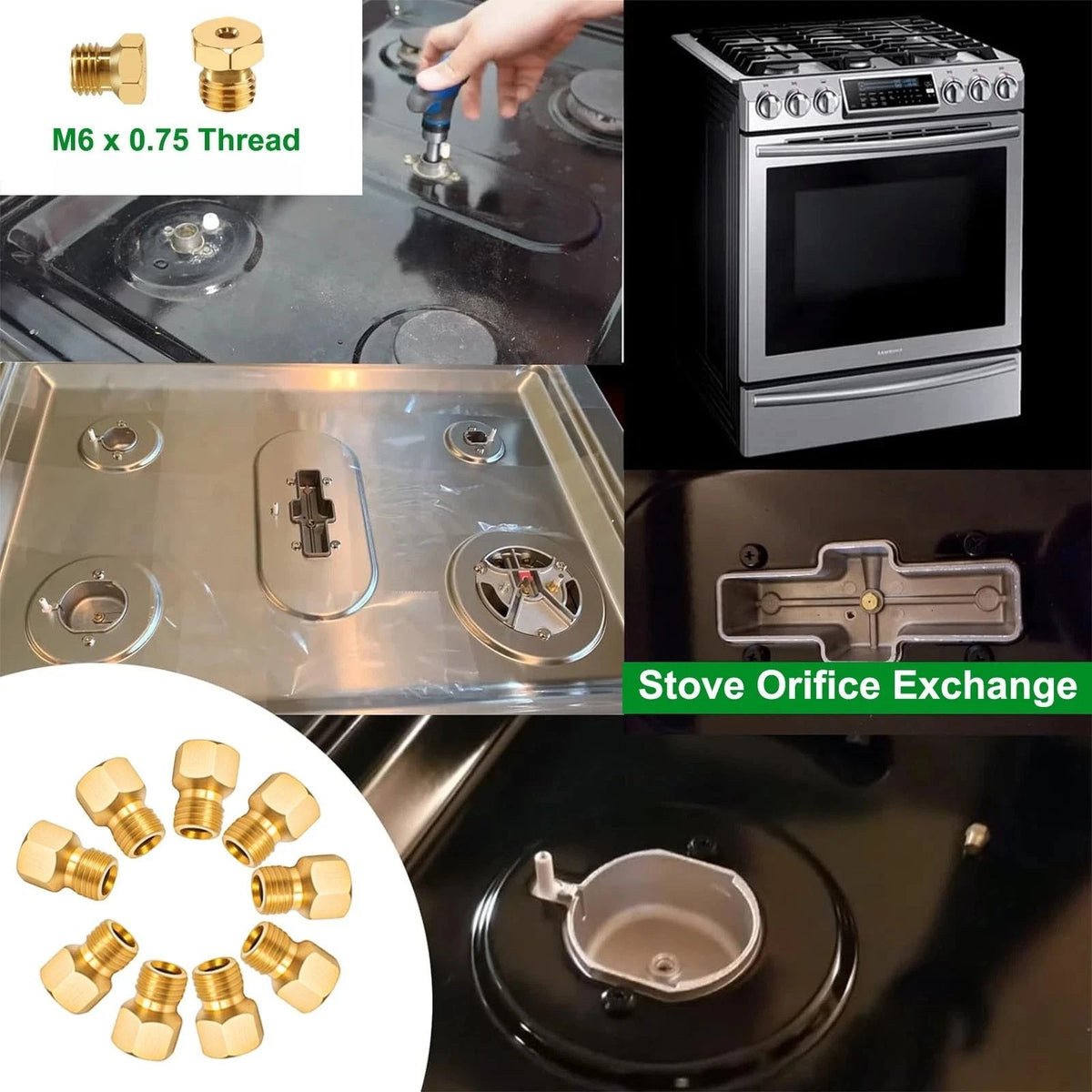 36PCS 6 mm Diameter Gas Range Stove Oven Orifice Conversion Kit For Butane Gas