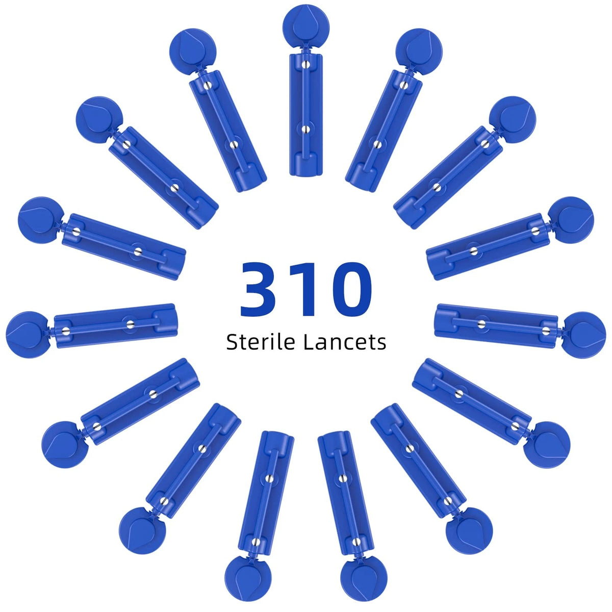 Metene 310 Count 30 Gauge Sterile Lancets for Blood Sugar Test, Dark Blue