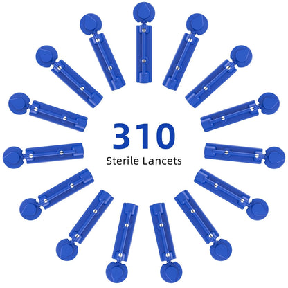 Metene 310 Count 30 Gauge Sterile Lancets for Blood Sugar Test, Dark Blue