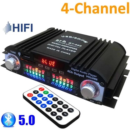 Power Amplifier 4 Channel Mini HiFi Digital Stereo Audio Car Home 5.0/