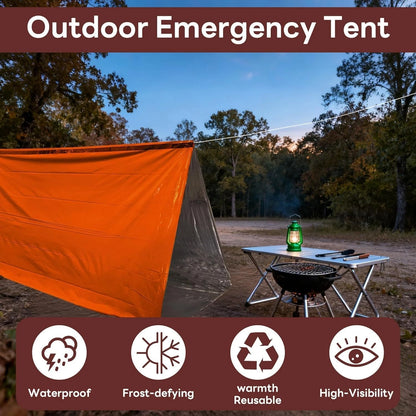 Deecam Emergency Survival Tent, 1 or 2 Person Mylar Thermal 94 x 59", Orange