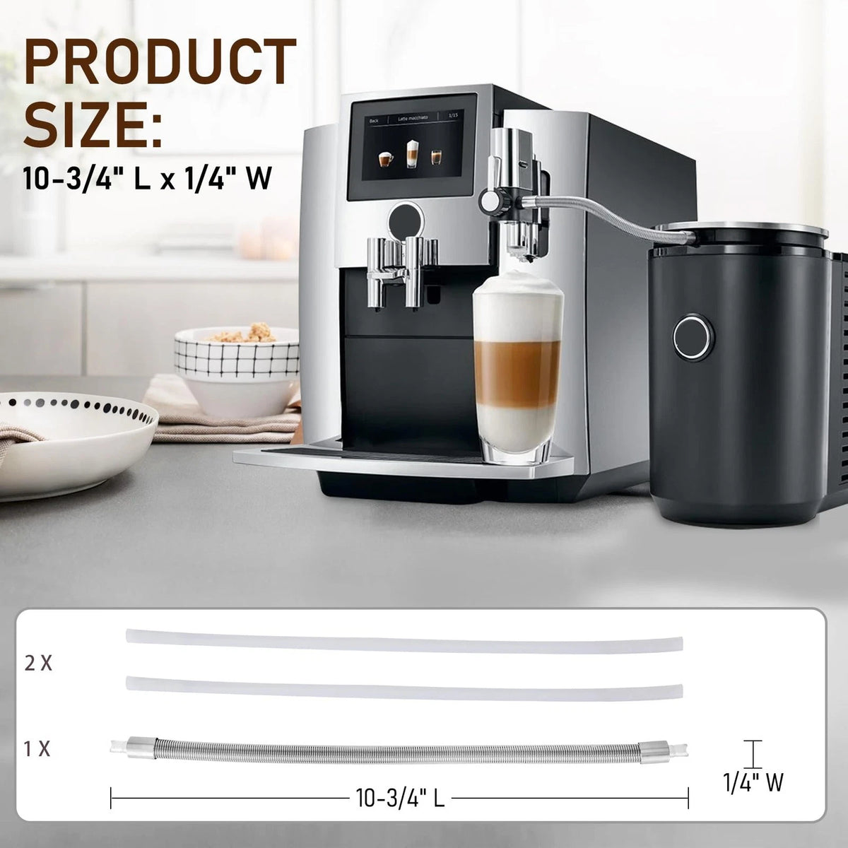 Stainless Steel Milk Pipe Casing with HP3 Adapter, 4*2.9*1.5 inches, Silver