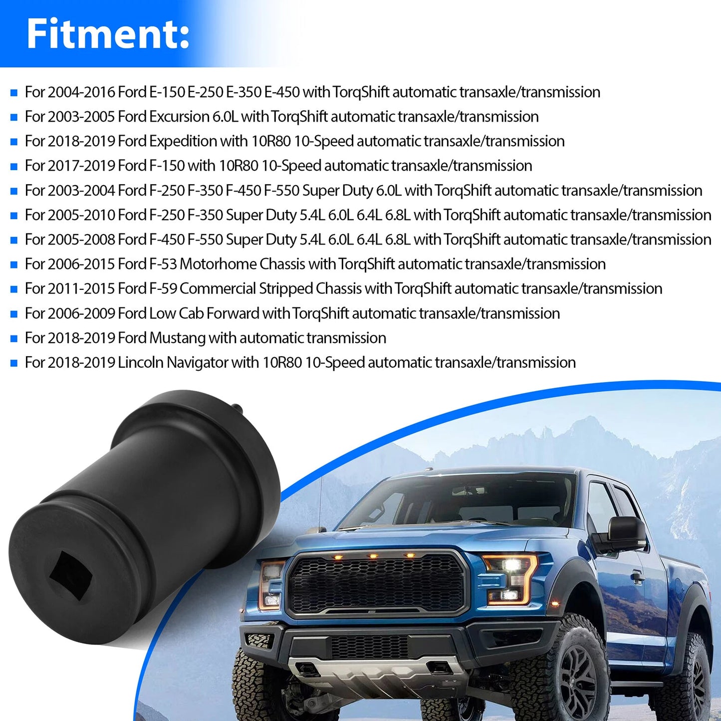 Output Shaft Locknut Socket Removal Tool T-7458 For Ford TorqShift 5R110W, 4R100