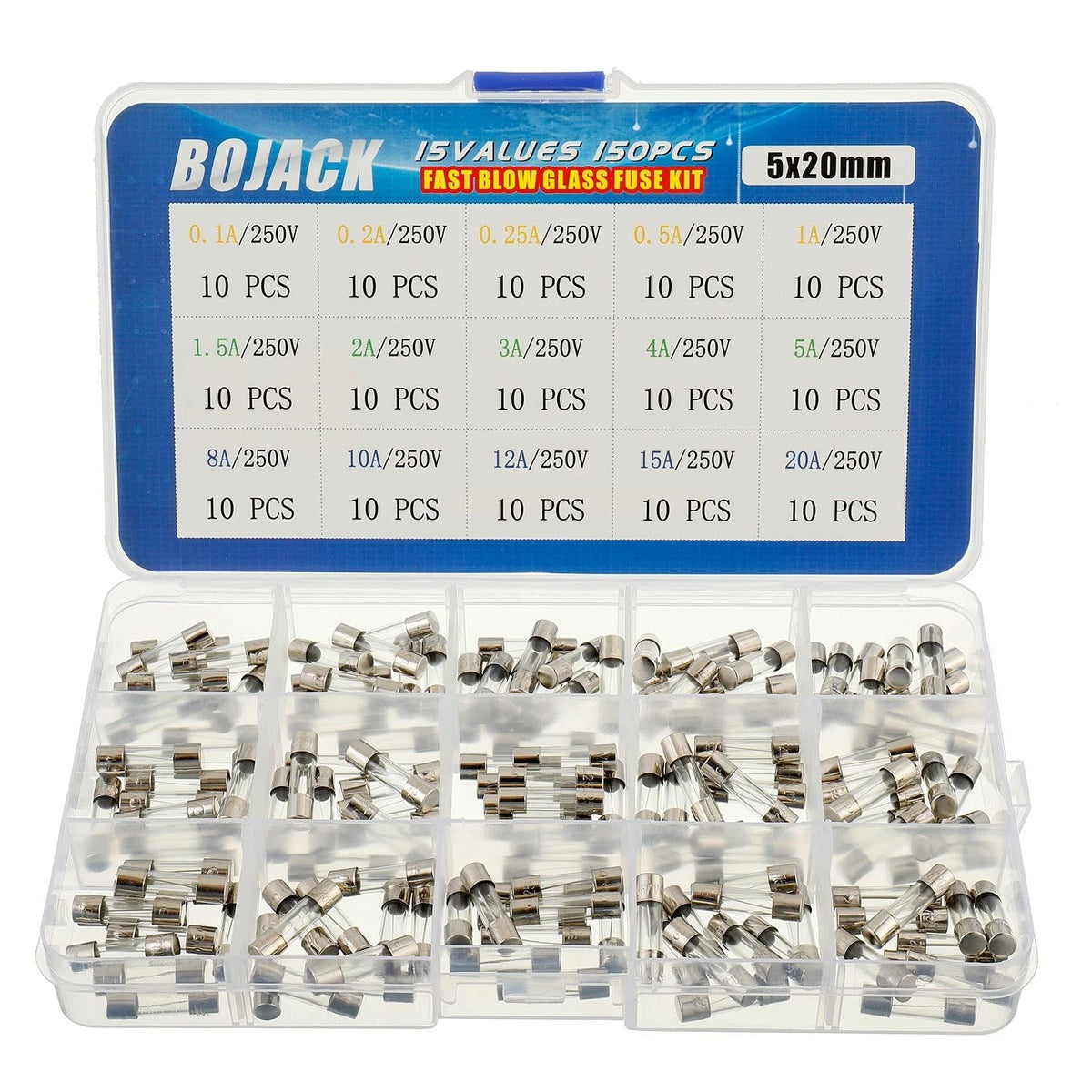 BOJACK 5x20 mm Fuse Holder Inline Screw Type with 16 AWG Red Wire + 15...