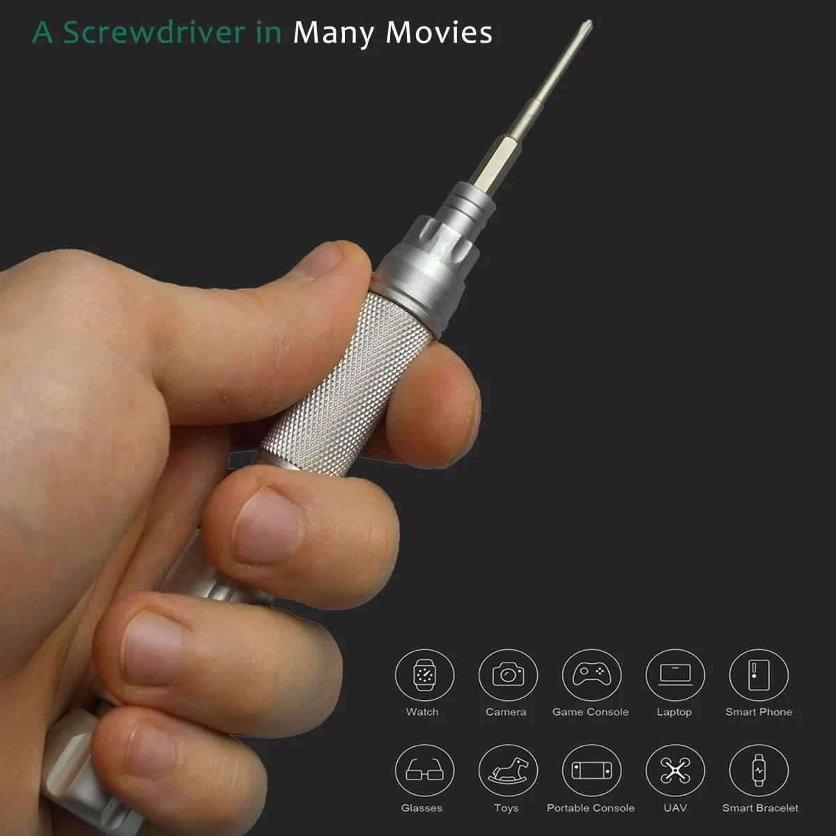 NANCH Small Precision Screwdriver Set for Electronics,22-in-1 Small, Silver