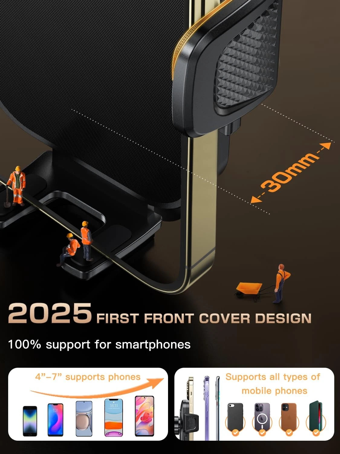 Topmake Car Phone Holder Mount,【2025 Upgrade】 3-in-1 Cell black