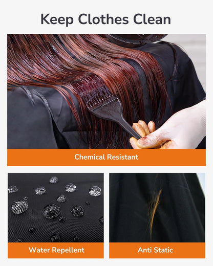 ULG Professional Hair Cutting Cape with Neck 57 x 72 inches, Black Solid