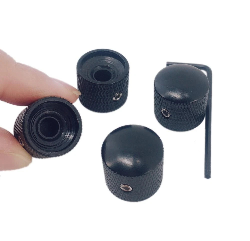4Pcs Black Metal Dome Tone Volume Control Knob For Electric Guitar Bass Parts E