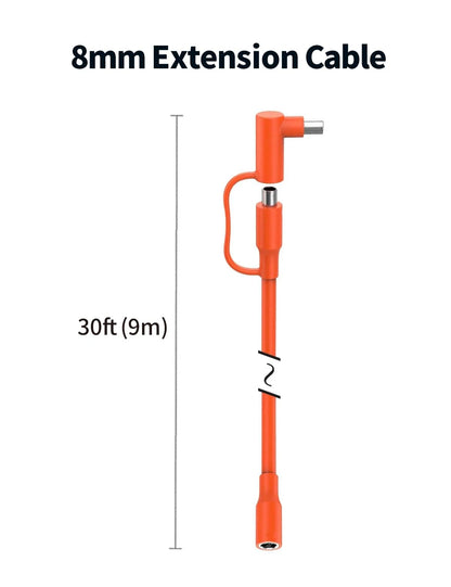 Tonton 30FT 9M 8mm Extension Cable 12AWG for 30FT, -