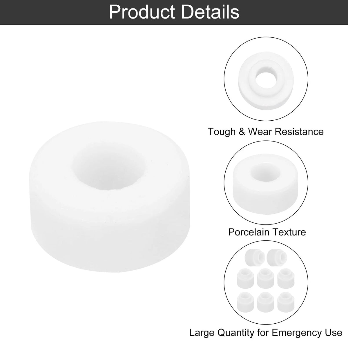 MECCANIXITY 30 Pcs Ceramic Washers, 4.5 x 10 x 5mm Round 4.5mm x 10mm x