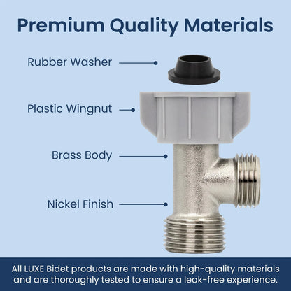 LUXE Bidet 7/8" x x 1/2" Hybrid Metal & Plastic Cold 15/16", Nickle